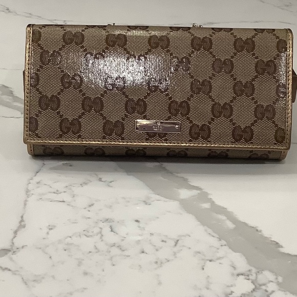 Gucci Clutch, Size: Small, Color: Gold and Brown - Picture 1 of 14